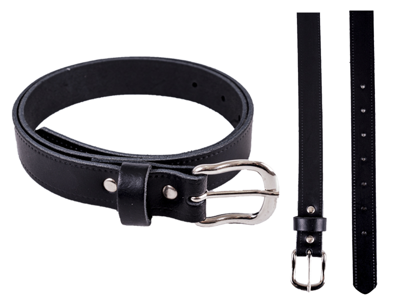 (image for) 1" Black English Real Leather Belt Size M